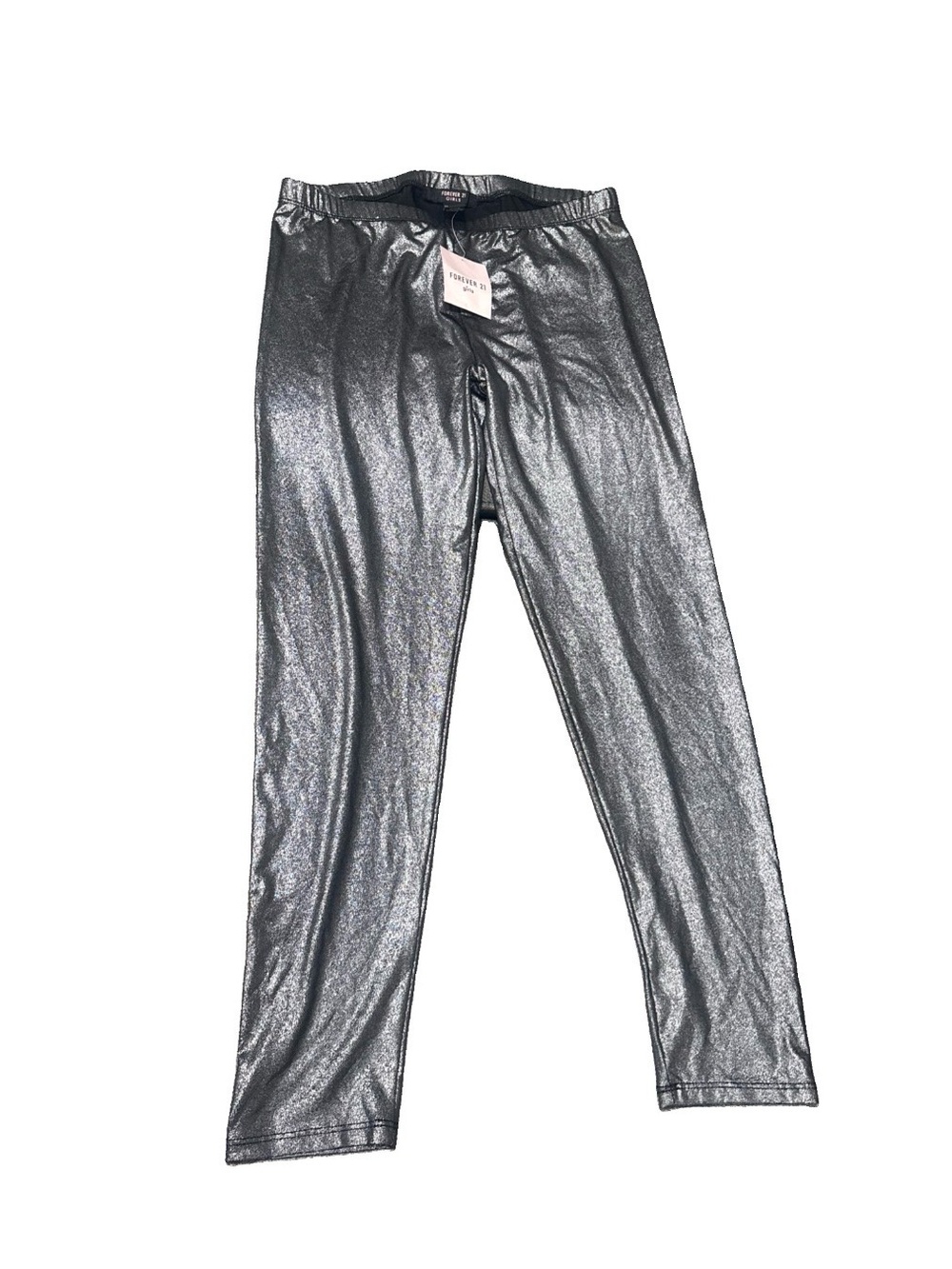 Forever 21 Girls Metallic Silver Leggings